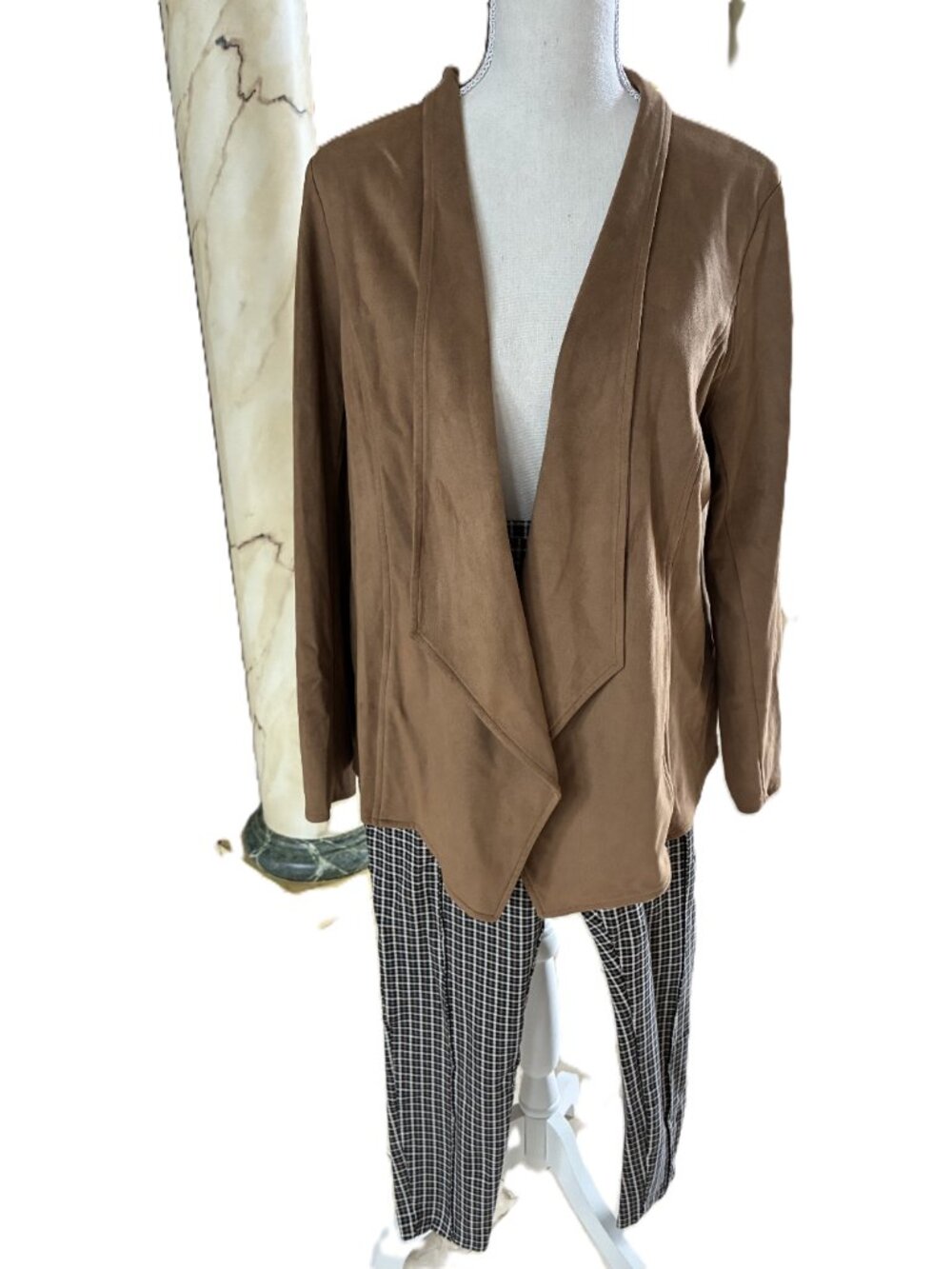 Brown suede jacket MJ Collection Petite /XL In Great Condition